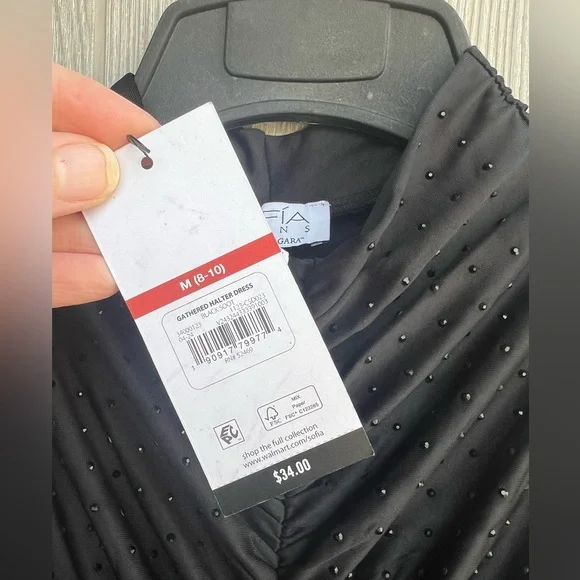 NWT Sofia Vergara Black Beaded Bodycon Midi Dress Size Medium 8/10 - Picture 6 of 12